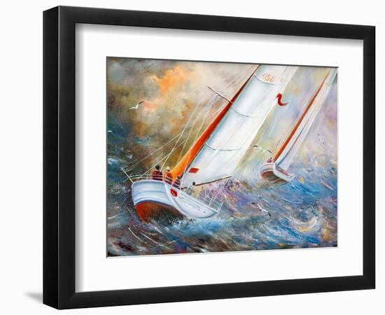 Sea Regatta At A Gale-balaikin2009-Framed Art Print