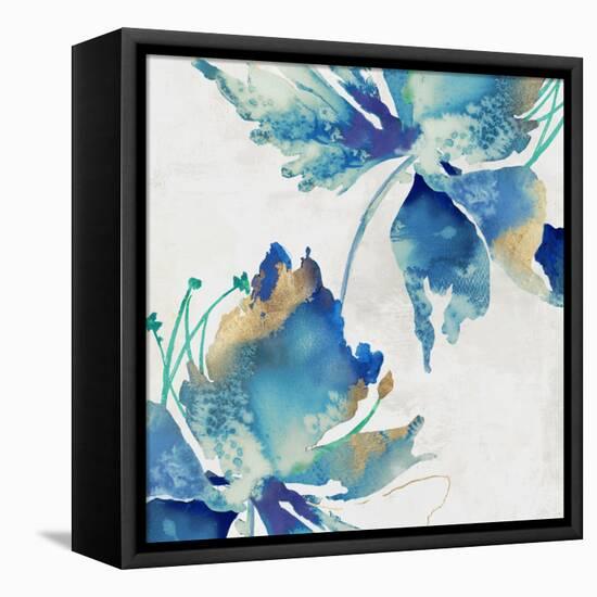 Sea Salt Floral I-Alex Black-Framed Stretched Canvas