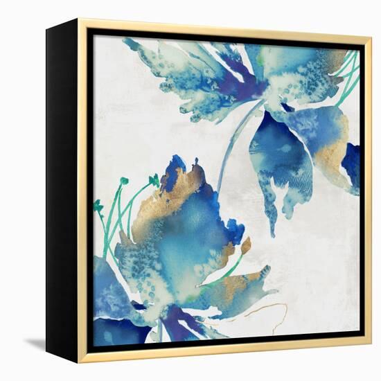 Sea Salt Floral I-Alex Black-Framed Stretched Canvas