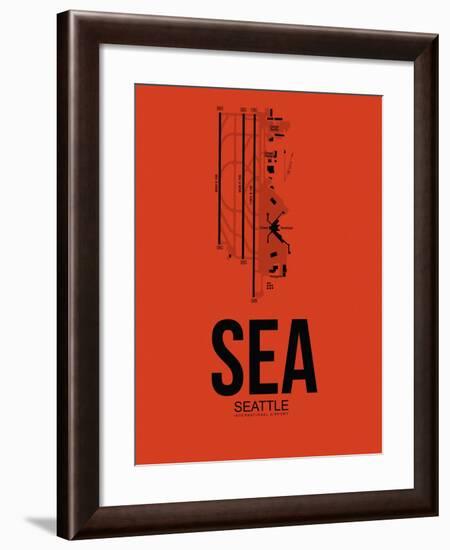 SEA Seattle Airport Orange-NaxArt-Framed Art Print