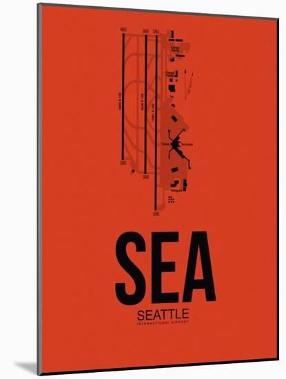 SEA Seattle Airport Orange-NaxArt-Mounted Art Print