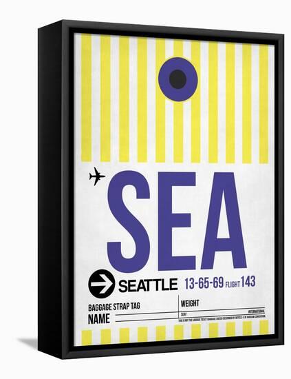 SEA Seattle Luggage Tag 1-NaxArt-Framed Stretched Canvas