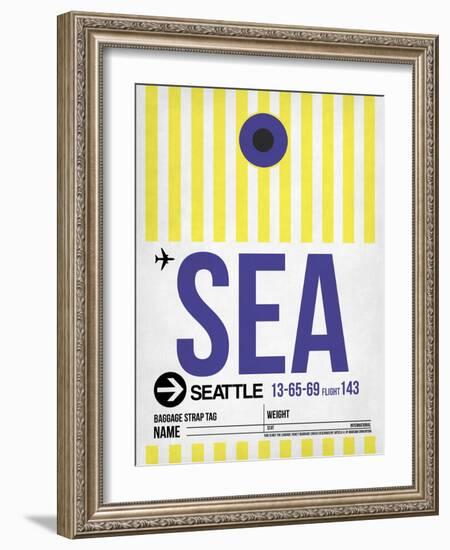 SEA Seattle Luggage Tag 1-NaxArt-Framed Art Print