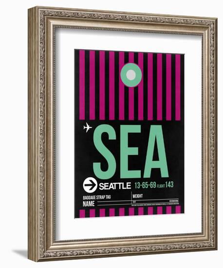 SEA Seattle Luggage Tag 2-NaxArt-Framed Art Print