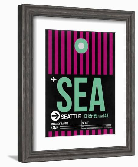 SEA Seattle Luggage Tag 2-NaxArt-Framed Art Print