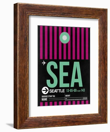 SEA Seattle Luggage Tag 2-NaxArt-Framed Art Print