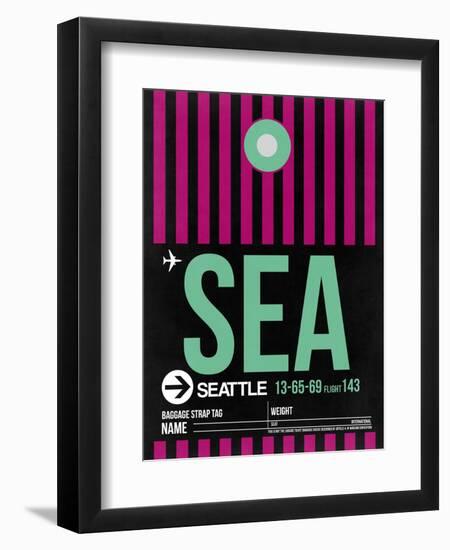 SEA Seattle Luggage Tag 2-NaxArt-Framed Art Print