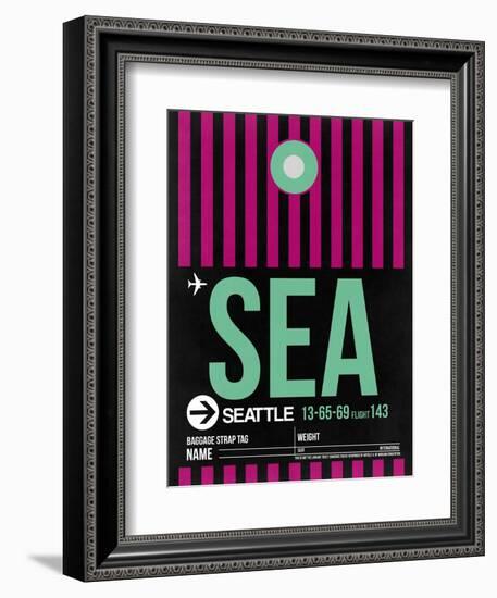 SEA Seattle Luggage Tag 2-NaxArt-Framed Art Print