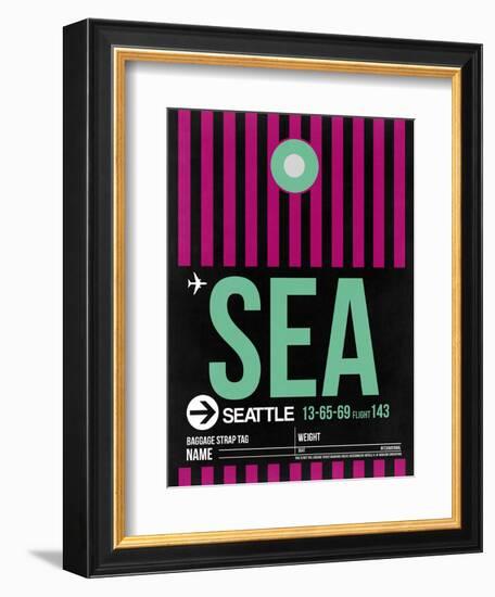 SEA Seattle Luggage Tag 2-NaxArt-Framed Art Print