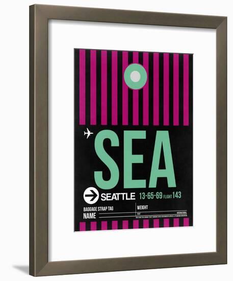 SEA Seattle Luggage Tag 2-NaxArt-Framed Art Print