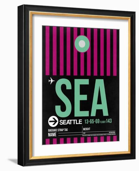 SEA Seattle Luggage Tag 2-NaxArt-Framed Art Print