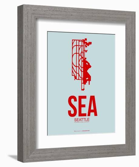 Sea Seattle Poster 1-NaxArt-Framed Art Print