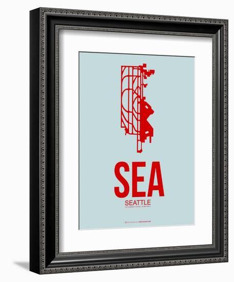 Sea Seattle Poster 1-NaxArt-Framed Art Print