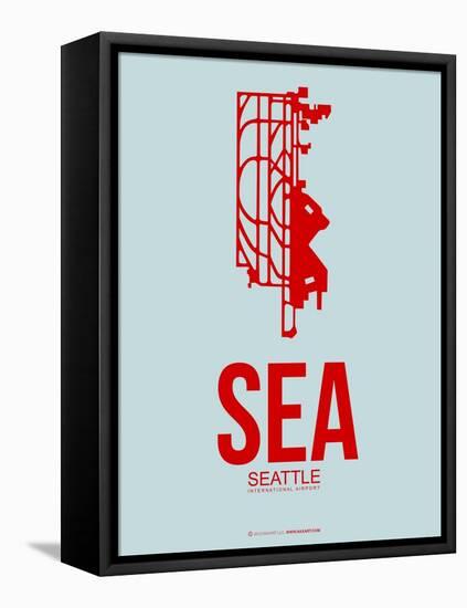 Sea Seattle Poster 1-NaxArt-Framed Stretched Canvas