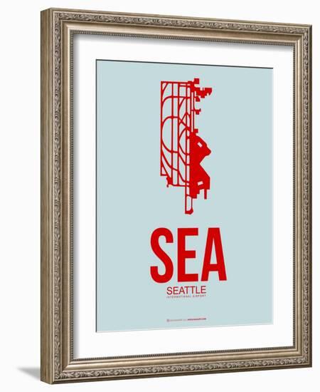 Sea Seattle Poster 1-NaxArt-Framed Art Print