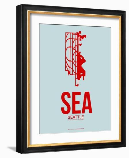 Sea Seattle Poster 1-NaxArt-Framed Art Print