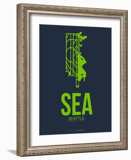 Sea Seattle Poster 2-NaxArt-Framed Art Print