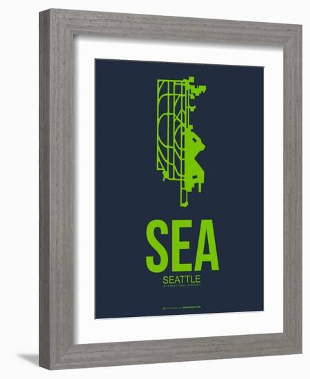Sea Seattle Poster 2-NaxArt-Framed Art Print