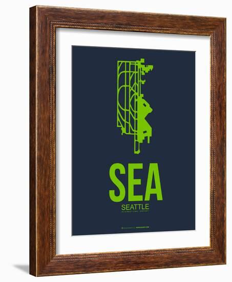 Sea Seattle Poster 2-NaxArt-Framed Art Print