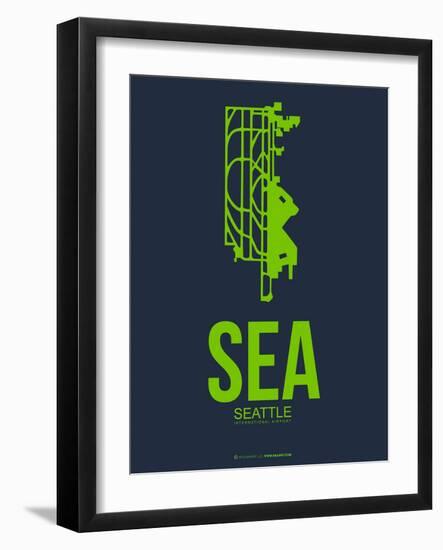 Sea Seattle Poster 2-NaxArt-Framed Art Print