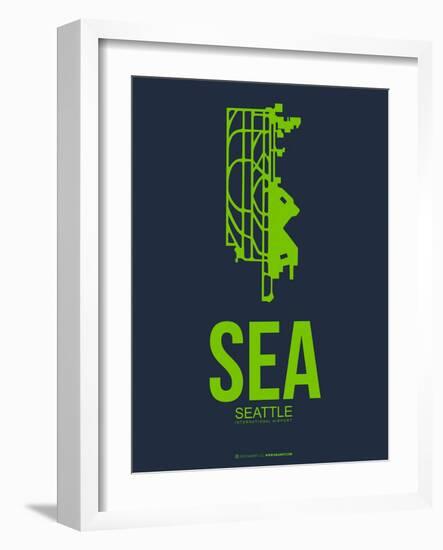 Sea Seattle Poster 2-NaxArt-Framed Art Print