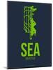 Sea Seattle Poster 2-NaxArt-Mounted Art Print