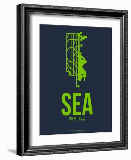 Sea Seattle Poster 2-NaxArt-Framed Art Print