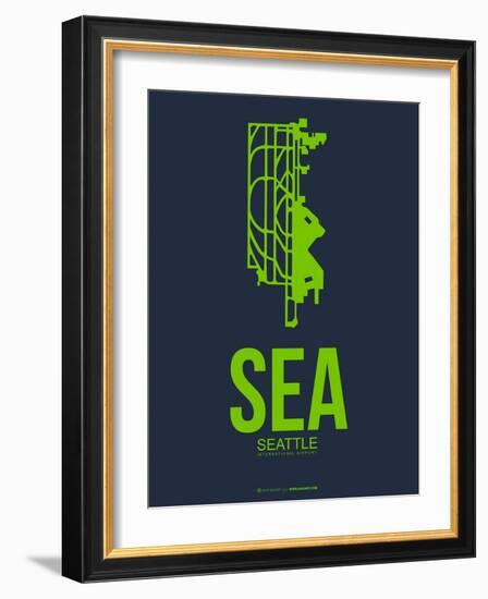 Sea Seattle Poster 2-NaxArt-Framed Art Print