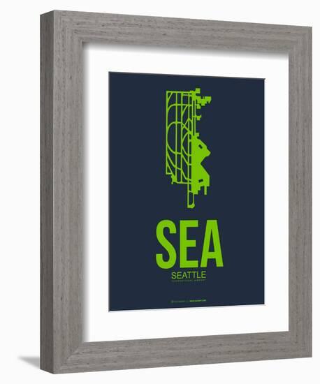 Sea Seattle Poster 2-NaxArt-Framed Art Print