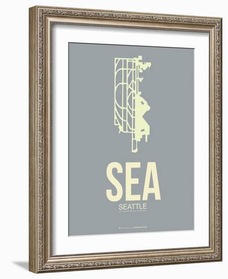 Sea Seattle Poster 3-NaxArt-Framed Art Print