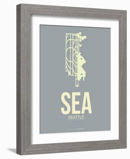 Sea Seattle Poster 3-NaxArt-Framed Art Print