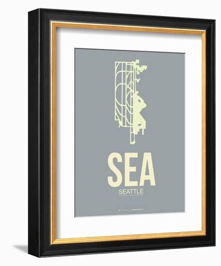 Sea Seattle Poster 3-NaxArt-Framed Art Print