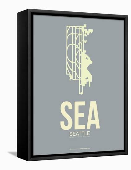 Sea Seattle Poster 3-NaxArt-Framed Stretched Canvas