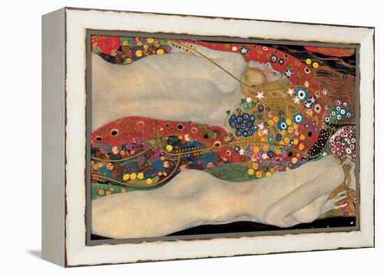 Sea Serpents-Gustav Klimt-Framed Stretched Canvas