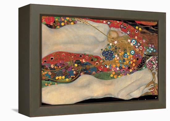 Sea Serpents-Gustav Klimt-Framed Stretched Canvas