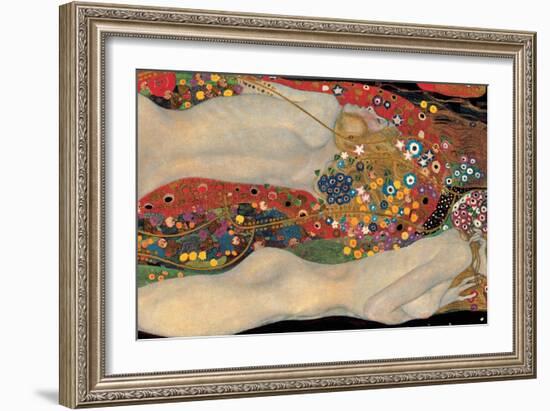 Sea Serpents-Gustav Klimt-Framed Art Print