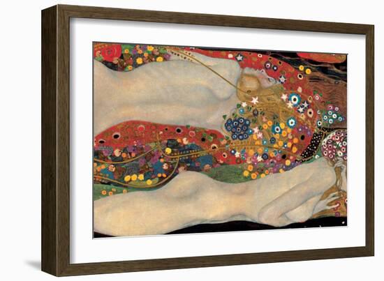 Sea Serpents-Gustav Klimt-Framed Art Print