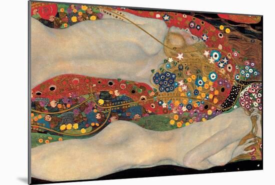 Sea Serpents-Gustav Klimt-Mounted Art Print