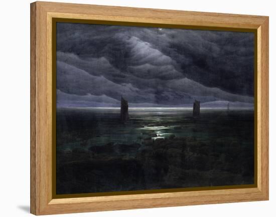 Sea Shore in Moonlight, 1835-36-Caspar David Friedrich-Framed Premier Image Canvas