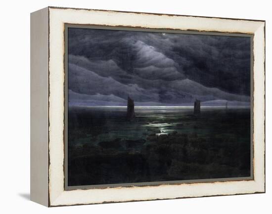 Sea Shore in Moonlight, 1835-36-Caspar David Friedrich-Framed Premier Image Canvas