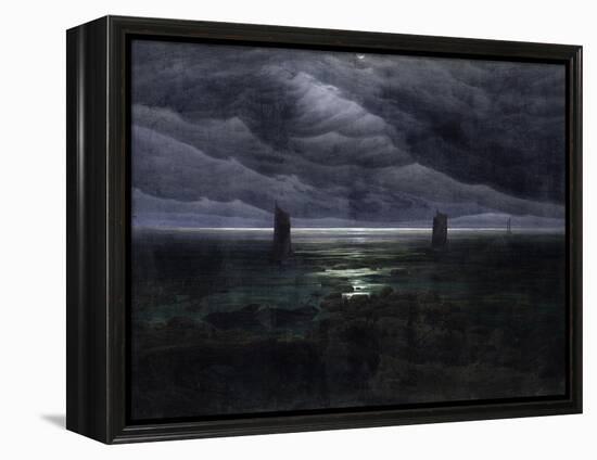 Sea Shore in Moonlight, 1835-36-Caspar David Friedrich-Framed Premier Image Canvas