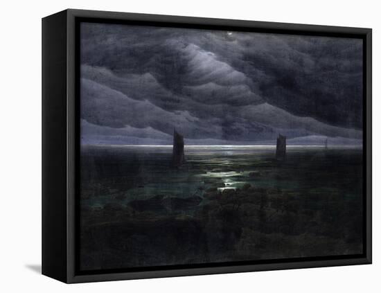 Sea Shore in Moonlight, 1835-36-Caspar David Friedrich-Framed Premier Image Canvas