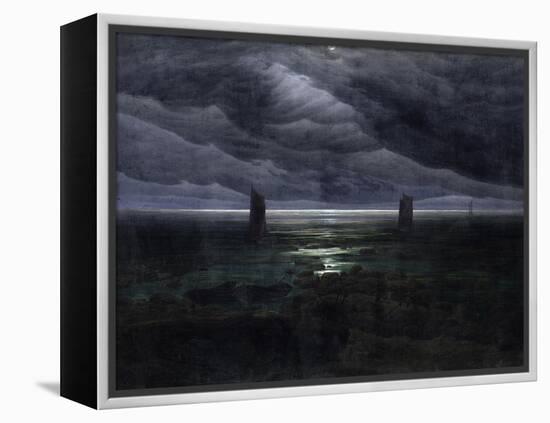 Sea Shore in Moonlight, 1835-36-Caspar David Friedrich-Framed Premier Image Canvas