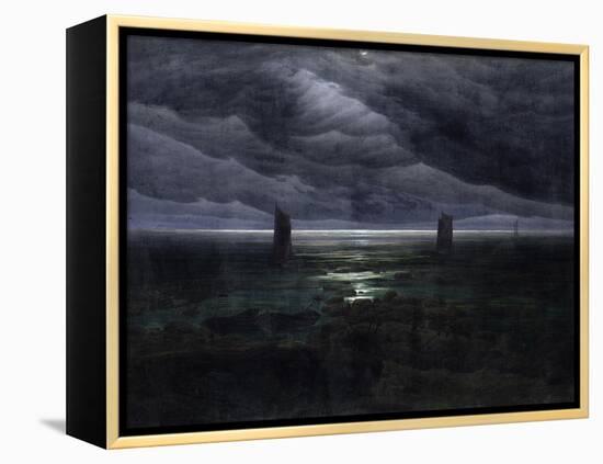 Sea Shore in Moonlight, 1835-36-Caspar David Friedrich-Framed Premier Image Canvas