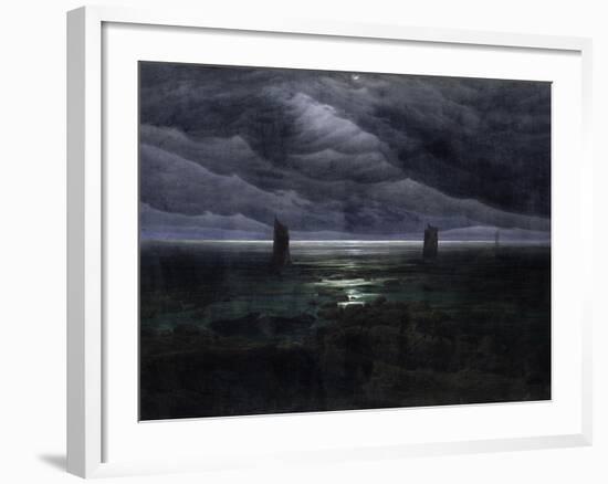 Sea Shore in Moonlight, 1835-36-Caspar David Friedrich-Framed Giclee Print