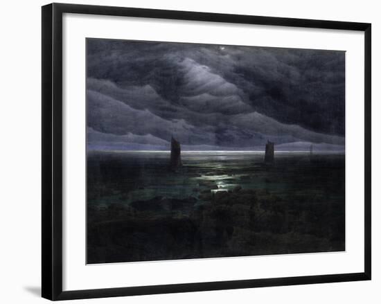 Sea Shore in Moonlight, 1835-36-Caspar David Friedrich-Framed Giclee Print