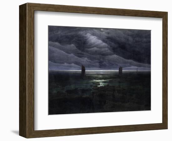 Sea Shore in Moonlight, 1835-36-Caspar David Friedrich-Framed Giclee Print