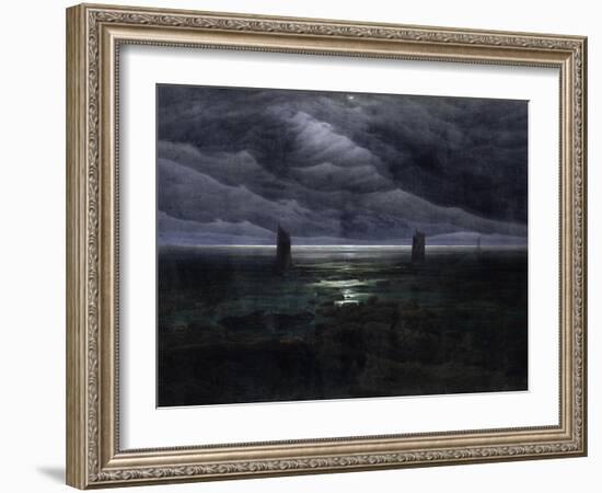 Sea Shore in Moonlight, 1835-36-Caspar David Friedrich-Framed Giclee Print