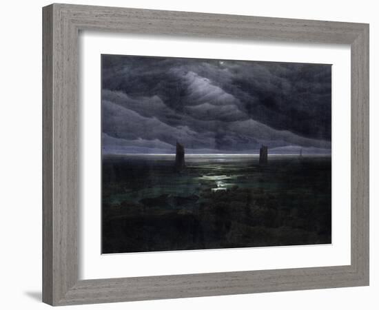 Sea Shore in Moonlight, 1835-36-Caspar David Friedrich-Framed Giclee Print