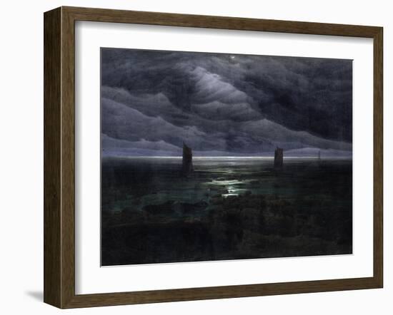 Sea Shore in Moonlight, 1835-36-Caspar David Friedrich-Framed Giclee Print